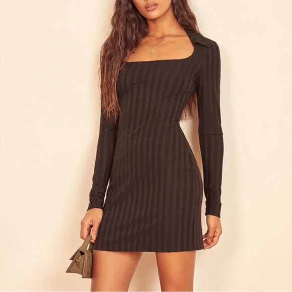 REFORMATION Vittoria Dress. Black Size XL NWT - Picture 1 of 8